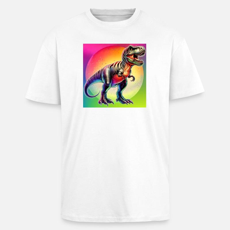dinosaure - T-shirt unisexe oversize épais - blanc