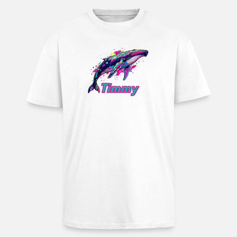 Graffiti néon de Timmy - T-shirt unisexe oversize épais - blanc