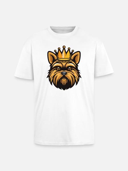 Yorkshire Terrier Hund Krone - Oversized Heavyweight Unisex T-Shirt - Weiß