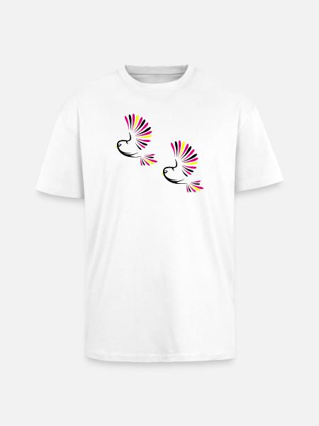 Vogel Bird - T-shirt unisexe oversize épais - blanc