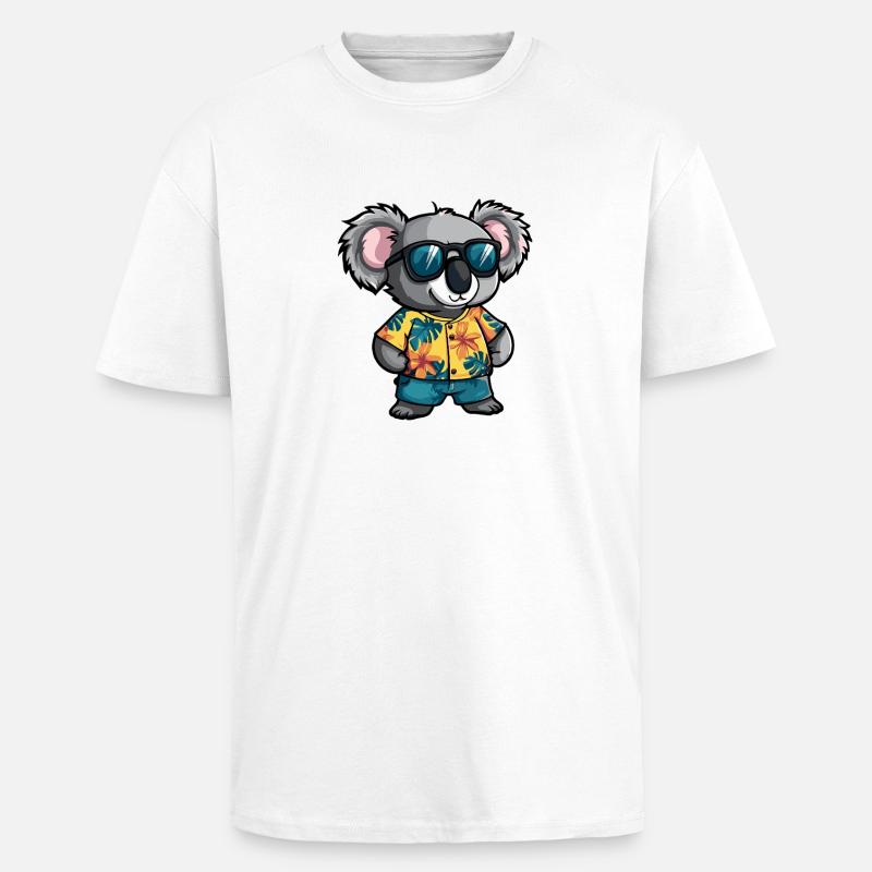 Koala Comic Urlaub - Oversized Heavyweight Unisex T-Shirt - Weiß