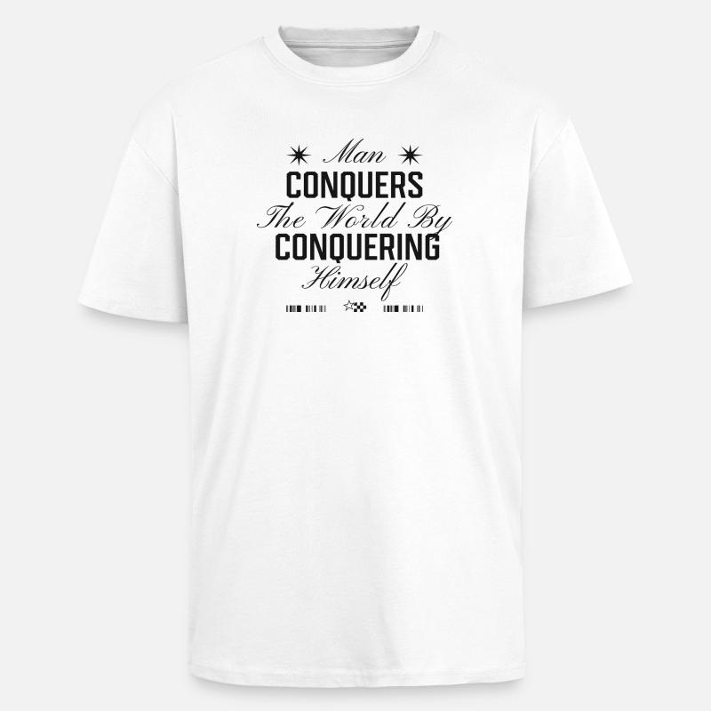 Dominating the world through self-control - Unisex Oversized Heavyweight T-shirt - white