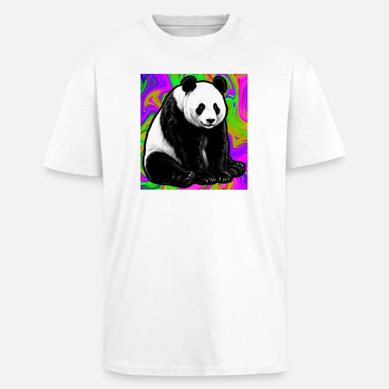 panda - T-shirt unisexe oversize épais - blanc