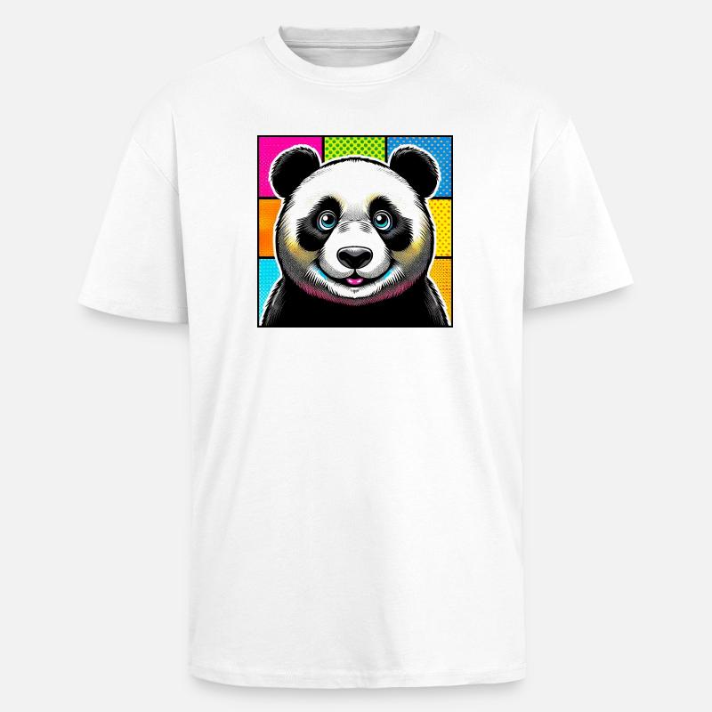 panda - Unisex Oversized Heavyweight T-shirt - white