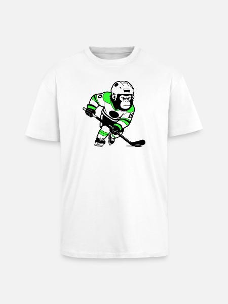 ijshockey gorilla - Unisex Oversized Heavyweight T-shirt - white