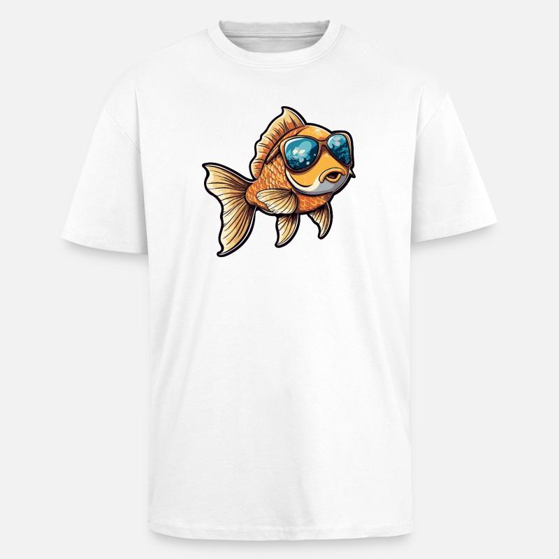 Goldfisch Comic Urlaub - Oversized Heavyweight Unisex T-Shirt - Weiß