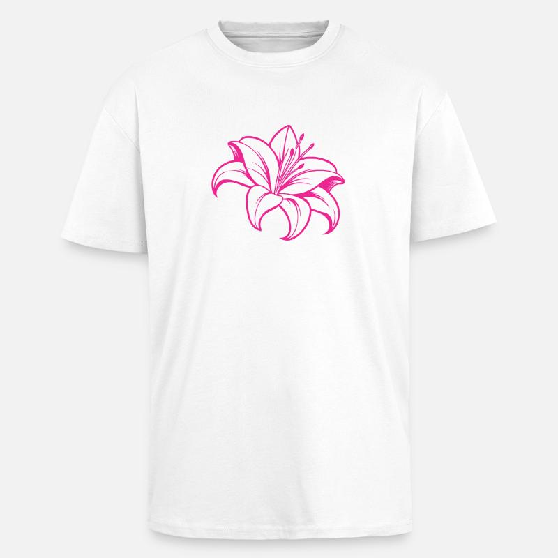 Fleur de lys - T-shirt unisexe oversize épais - blanc