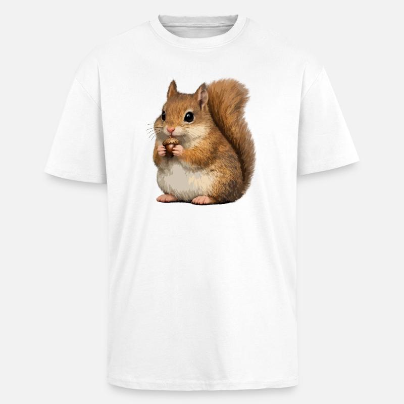 Eichhörnchen mit Eichel - Oversized Heavyweight Unisex T-Shirt - Weiß