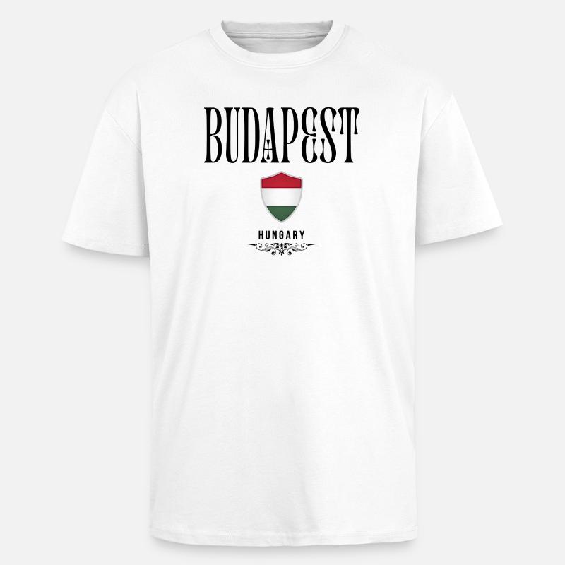 Souvenir de Budapest, design élégant Budapest - T-shirt unisexe oversize épais - blanc
