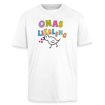 Il preferito della nonna - T-shirt unisex oversize pesante - bianco - Fronte - Alina (178cm) & Michal (187cm)