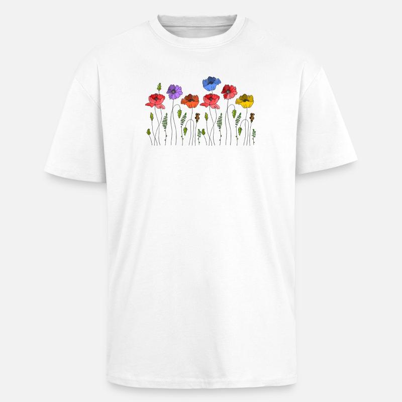 Flowers - Unisex Oversized Heavyweight T-shirt - white
