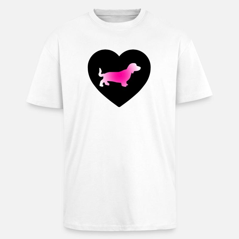Dackel - Oversized Heavyweight Unisex T-Shirt - Weiß
