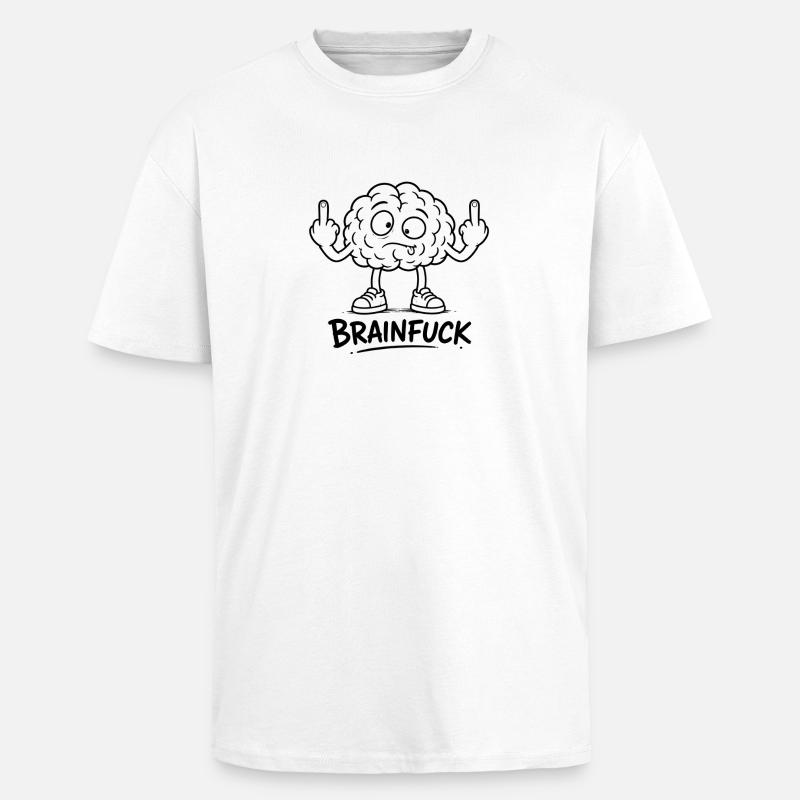 Gehirn Graffiti Mit Mittelfinger - Oversized Heavyweight Unisex T-Shirt - Weiß