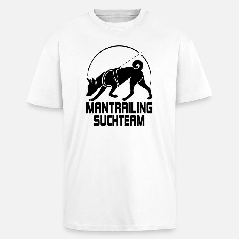 Basenji Mantrailing Suchteam Hunde Wilsigns - Oversized Heavyweight Unisex T-Shirt - Weiß