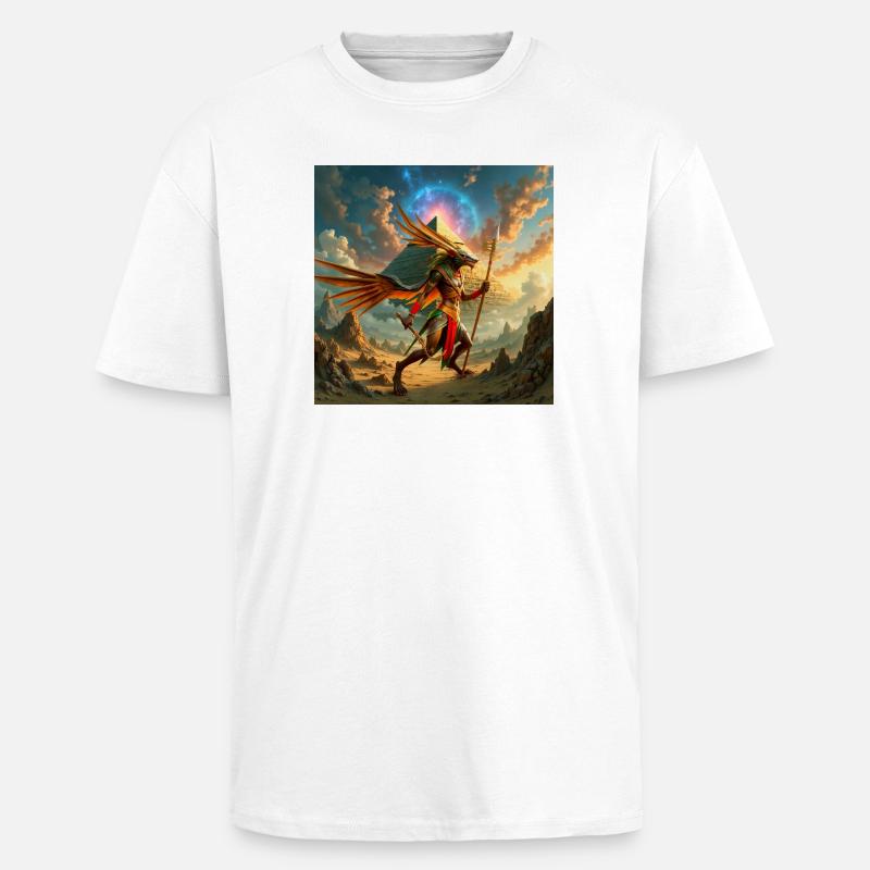 Gardien ailé de la pyramide - T-shirt unisexe oversize épais - blanc
