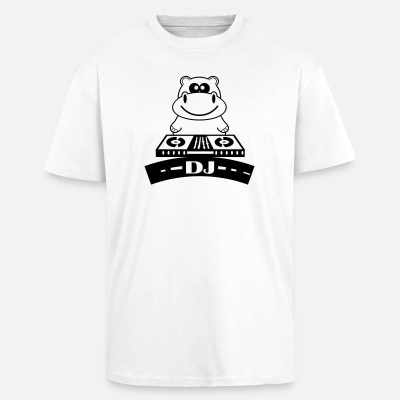 hippo_dj - T-shirt unisexe oversize épais - blanc