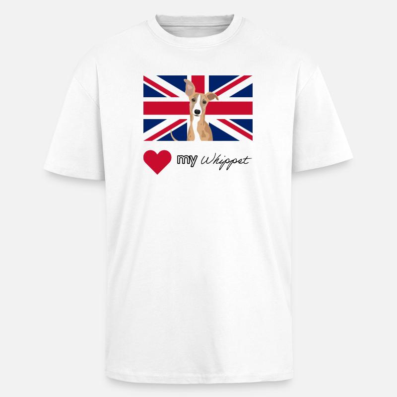 LUVMYWHIPPET (Black) - Unisex Oversized Heavyweight T-shirt - white