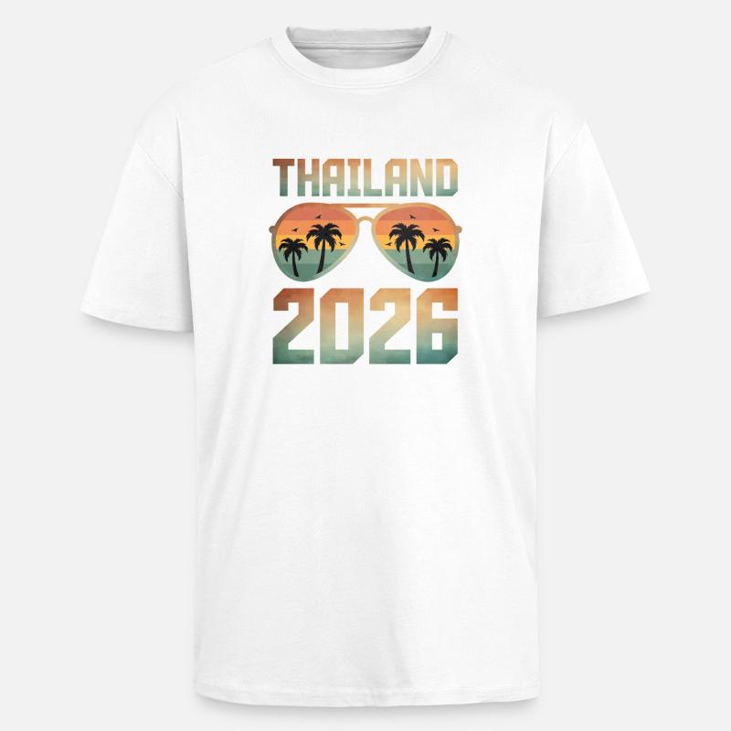 Thaïlande 2026 - T-shirt unisexe oversize épais - blanc