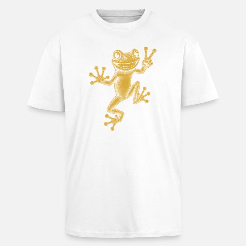 tree frog - Unisex Oversized Heavyweight T-shirt - white