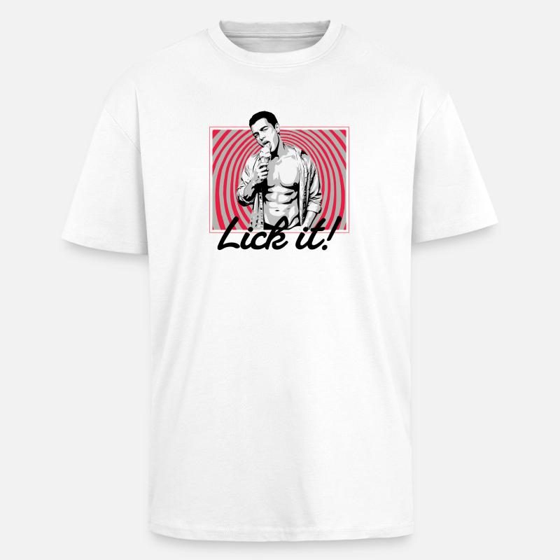 Retro Pop Art: Eiscreme Pose - Oversized Heavyweight Unisex T-Shirt - Weiß