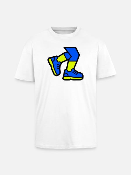 Dynamic Runner Legs Jogging - Unisex Oversized Heavyweight T-shirt - white