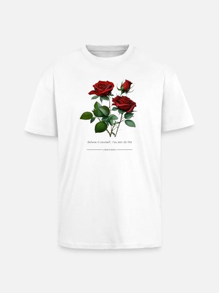 Rose - Oversized Heavyweight Unisex T-Shirt - Weiß