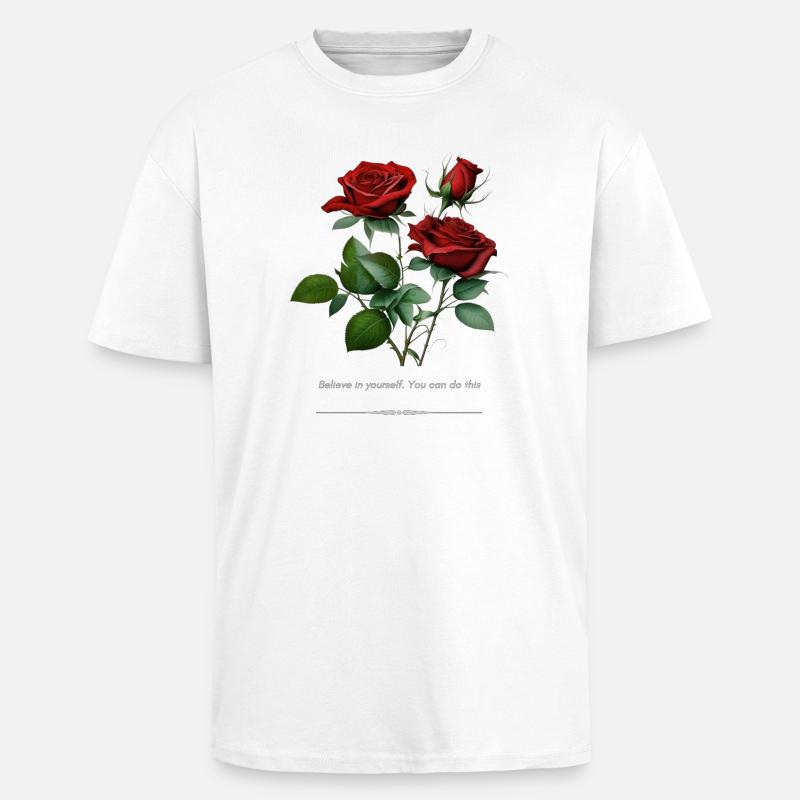 Rose - Unisex Oversized Heavyweight T-shirt - white