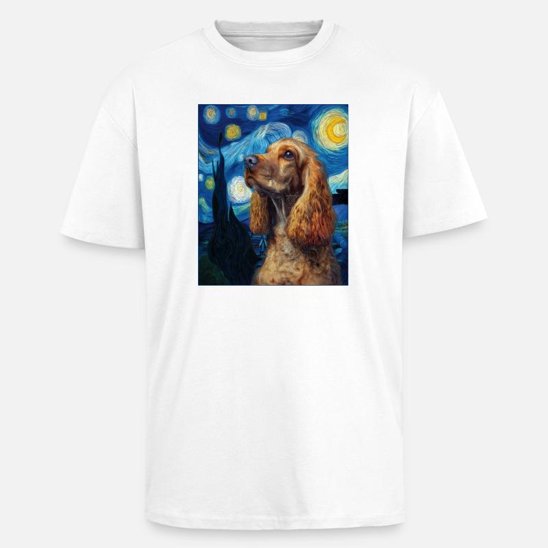 Chien Cocker Spaniel - T-shirt unisexe oversize épais - blanc