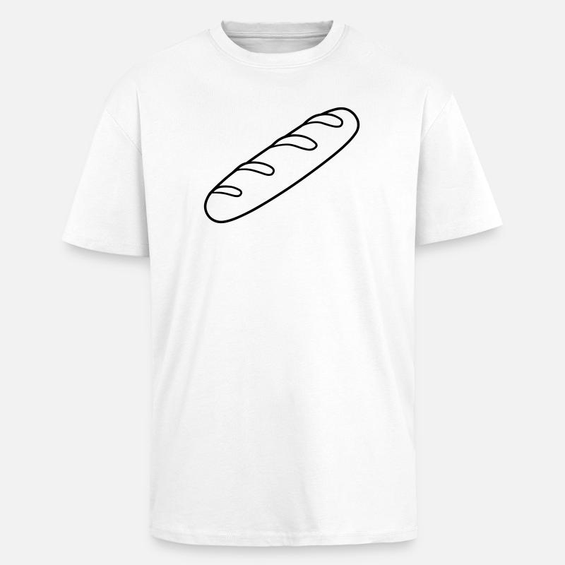 baguette - T-shirt unisexe oversize épais - blanc