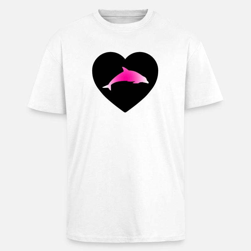 Dolphin - Unisex Oversized Heavyweight T-shirt - white
