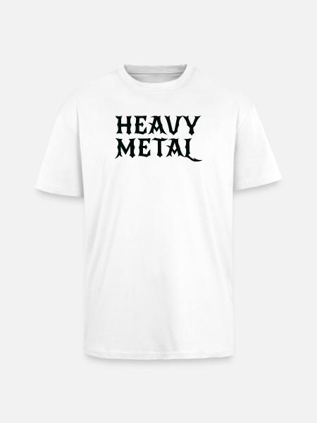 Heavy Metal Gothic logo - Unisex Oversized Heavyweight T-shirt - white