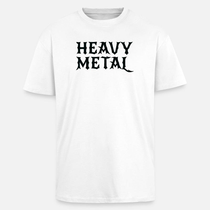 Heavy Metal Gothic-Logo - Oversized Heavyweight Unisex T-Shirt - Weiß