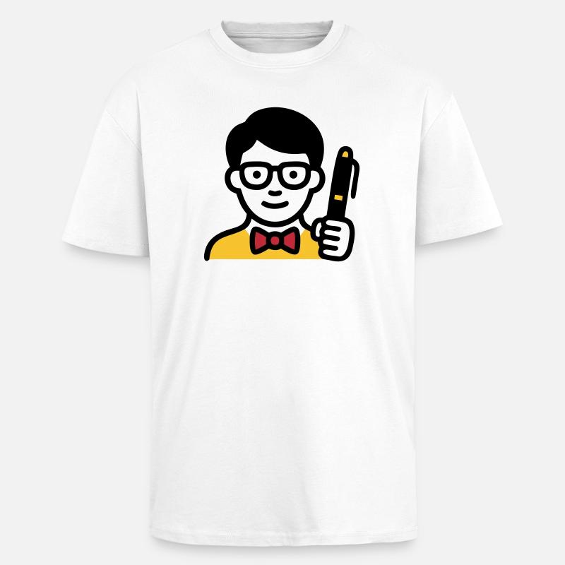 Lehrer Professor Brille Comic - Oversized Heavyweight Unisex T-Shirt - Weiß