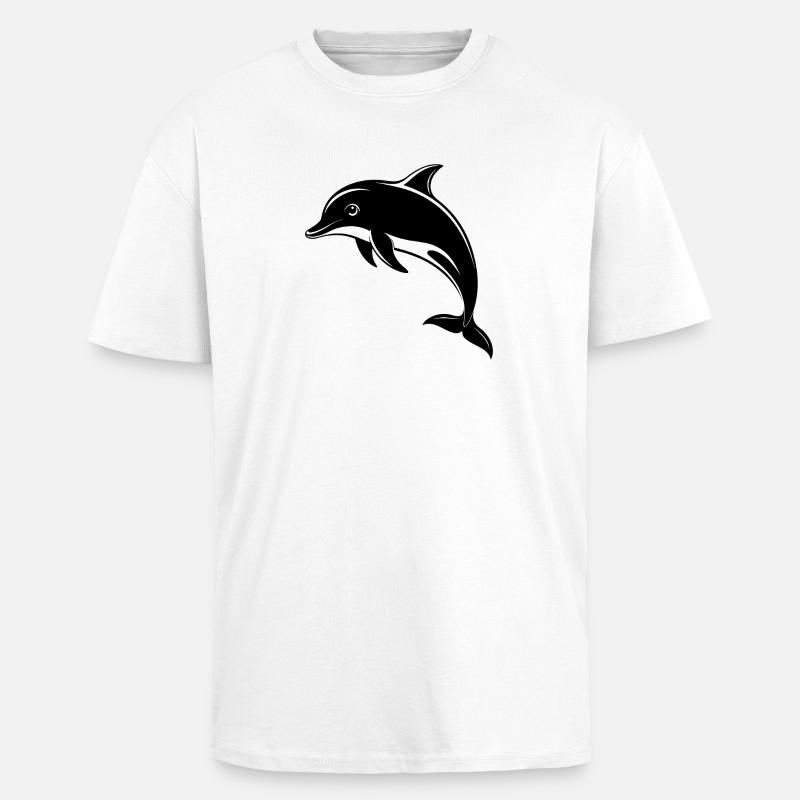 Dauphin - T-shirt unisexe oversize épais - blanc