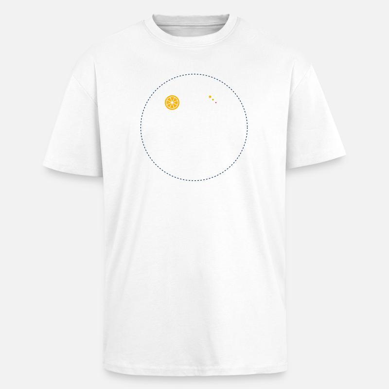 Citrus Orbit Print - Unisex Oversized Heavyweight T-shirt - white