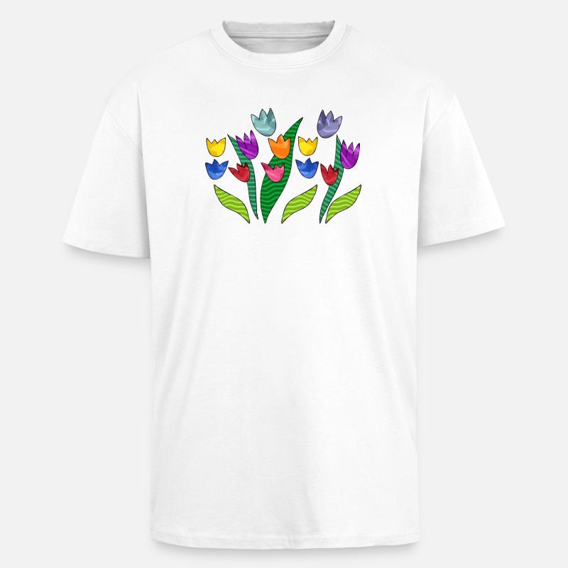 Blumen - Oversized Heavyweight Unisex T-Shirt - Weiß