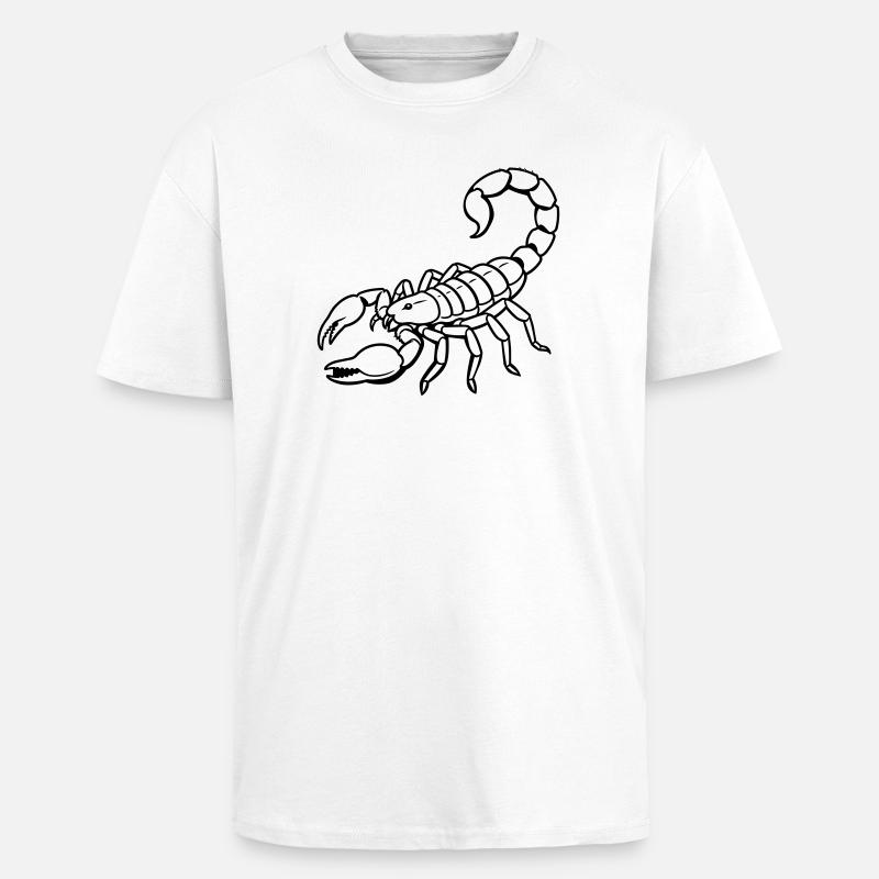 Signe du Scorpion - T-shirt unisexe oversize épais - blanc