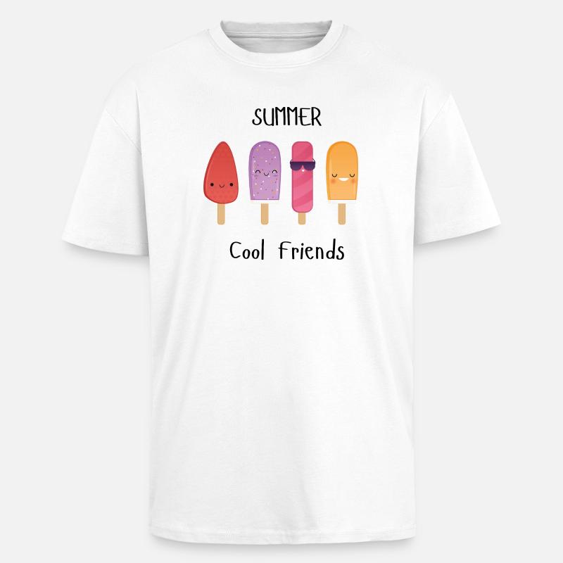 Amis cool d’été - T-shirt unisexe oversize épais - blanc