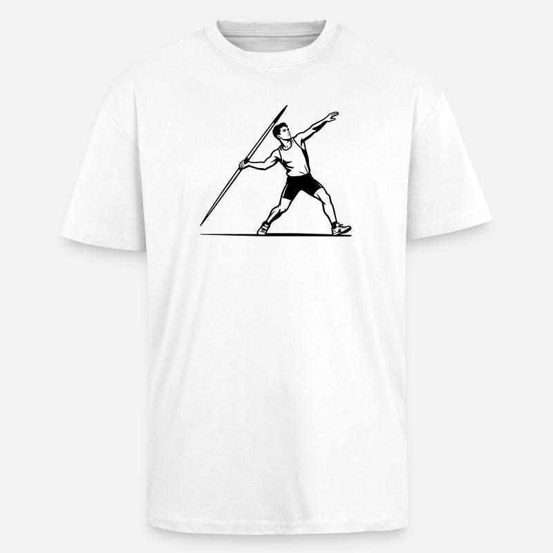 Speerwurf - Oversized Heavyweight Unisex T-Shirt - Weiß