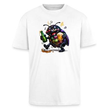 Tor ivre - T-shirt unisexe oversize épais - blanc - Devant - Alina (178cm) & Michal (187cm)