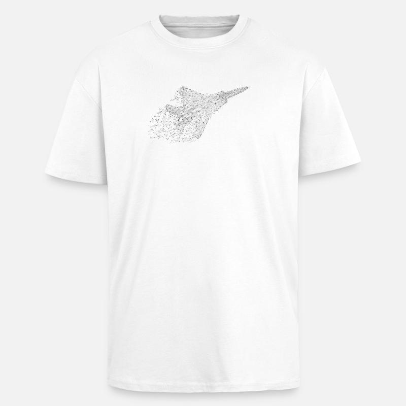 Avion de chasse au look low-poly - T-shirt unisexe oversize épais - blanc