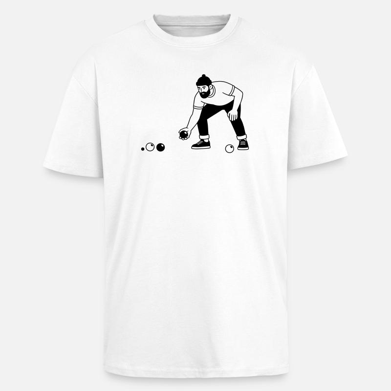 Bocce - Unisex Oversized Heavyweight T-shirt - white