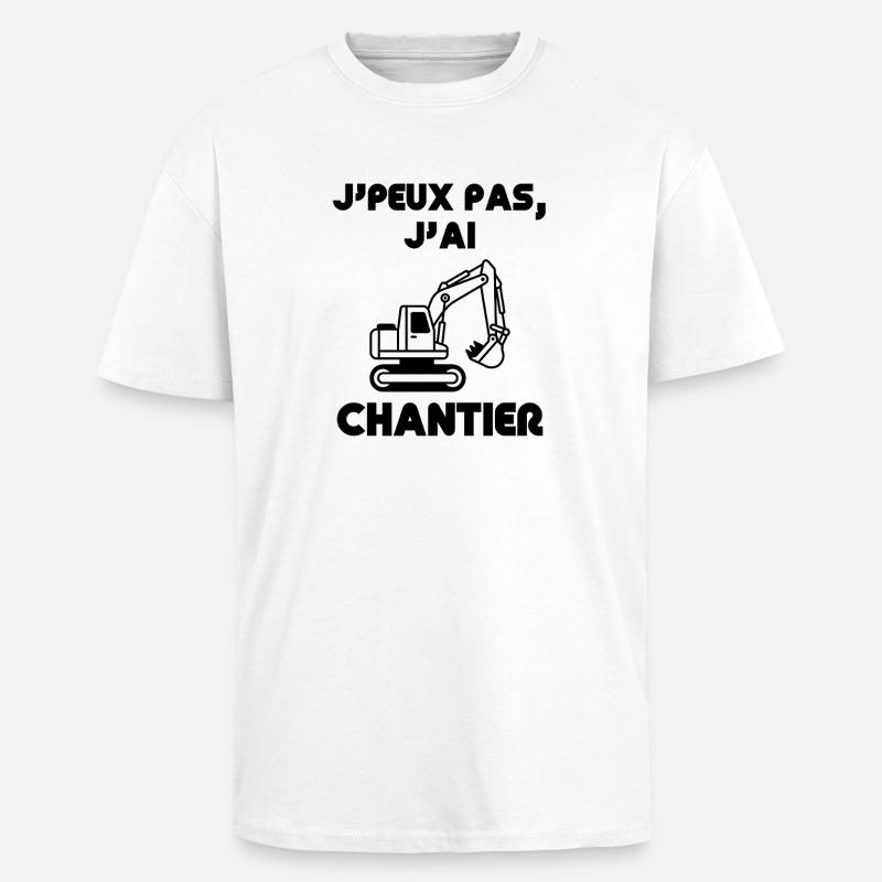Chantier construction bâtiment  - T-shirt unisexe oversize épais - blanc