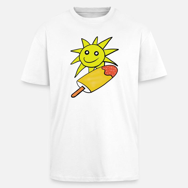 Sommer Sonne Eis Eiskrem Sommerzeit - Unisex Oversized Heavyweight T-shirt - white