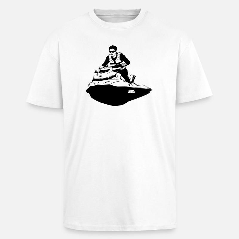 Embarcations - T-shirt unisexe oversize épais - blanc