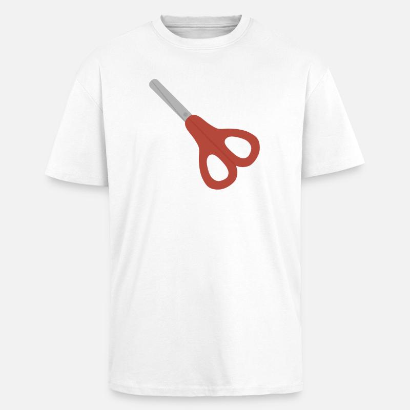 Red Scissors Icon - Unisex Oversized Heavyweight T-shirt - white