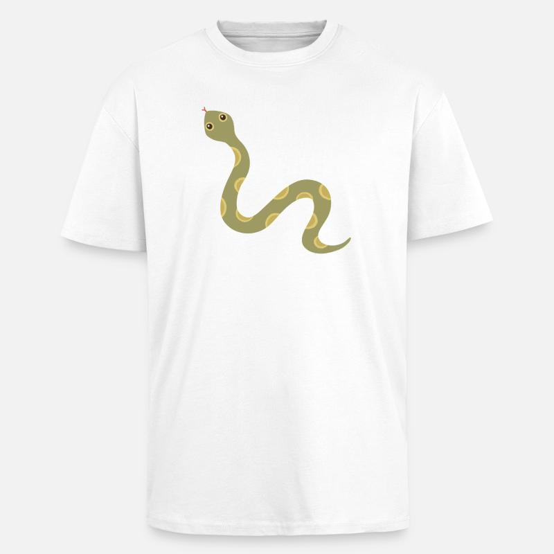 Illustration der olivgemusterten Schlange - Oversized Heavyweight Unisex T-Shirt - Weiß