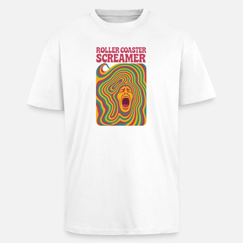 Achterbahn Schreihals | Freizeitpark - Oversized Heavyweight Unisex T-Shirt - Weiß
