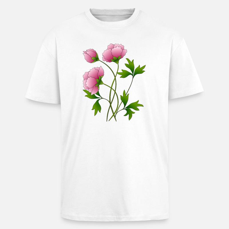 Blumen - Oversized Heavyweight Unisex T-Shirt - Weiß