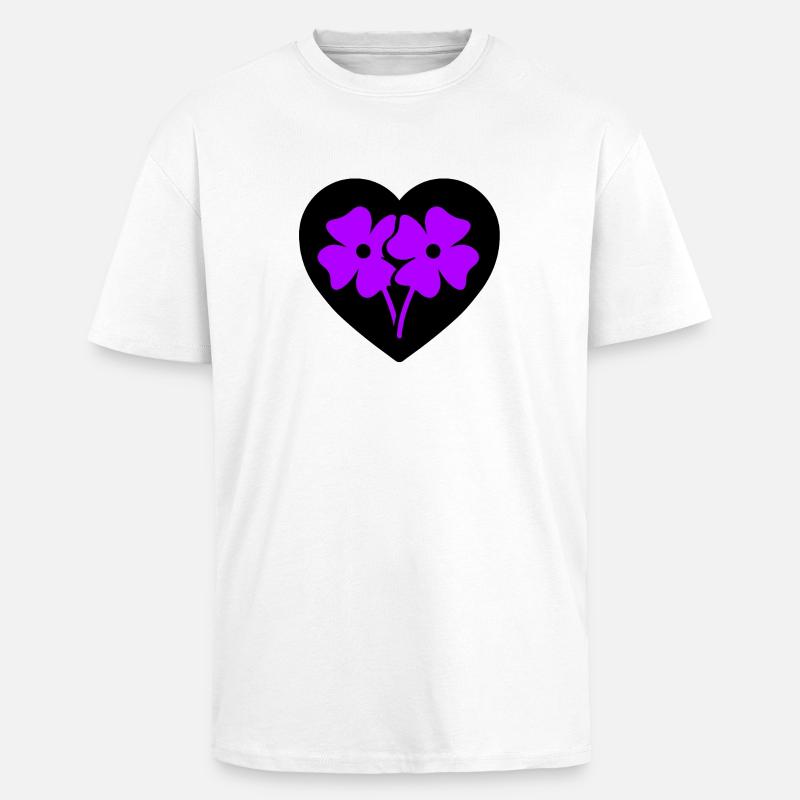 Fleur - T-shirt unisexe oversize épais - blanc